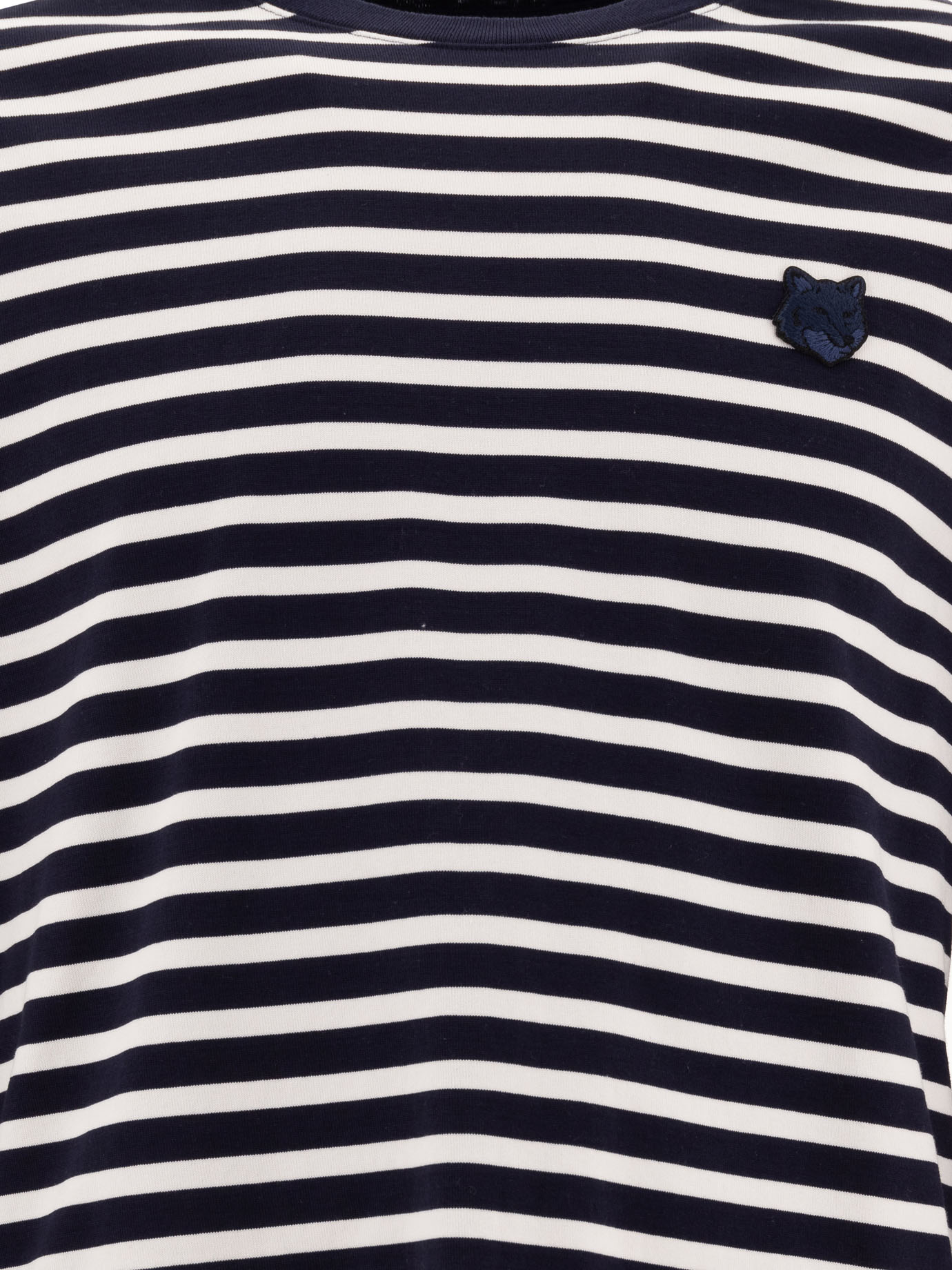 MAISON KITSUNÉ Blue Bold Fox Head striped t-shirt